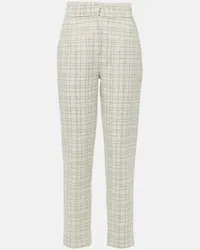 Elie Saab Pantaloni in tweed di misto seta con paillettes Bianco