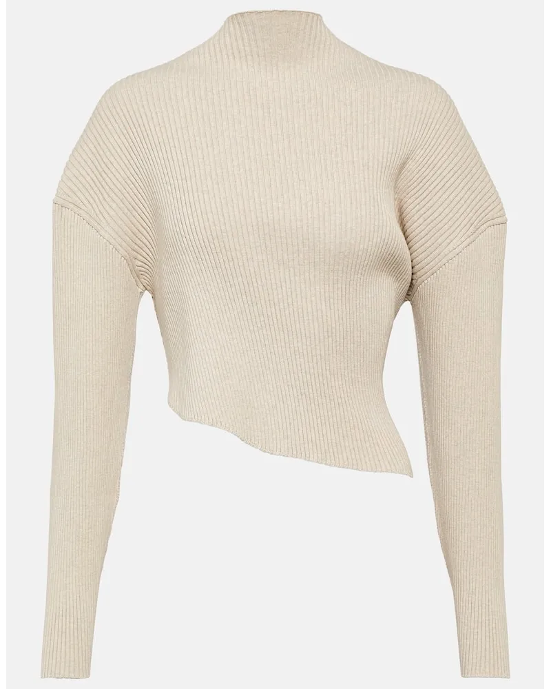 The Row Top Danana in jersey di cotone a coste Beige