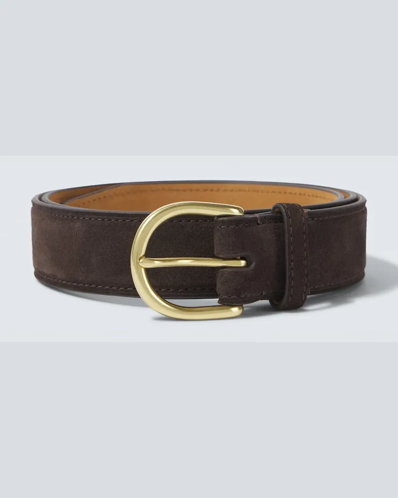 George Cleverley Cintura in suede Marrone