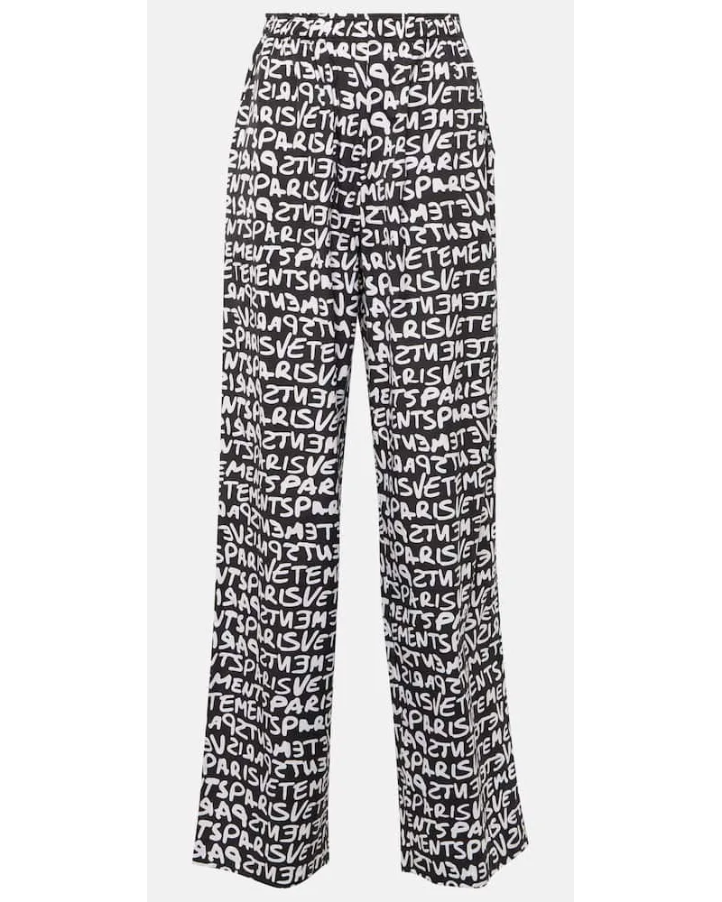 VETEMENTS Pantaloni a gamba larga in cotone Multicolore