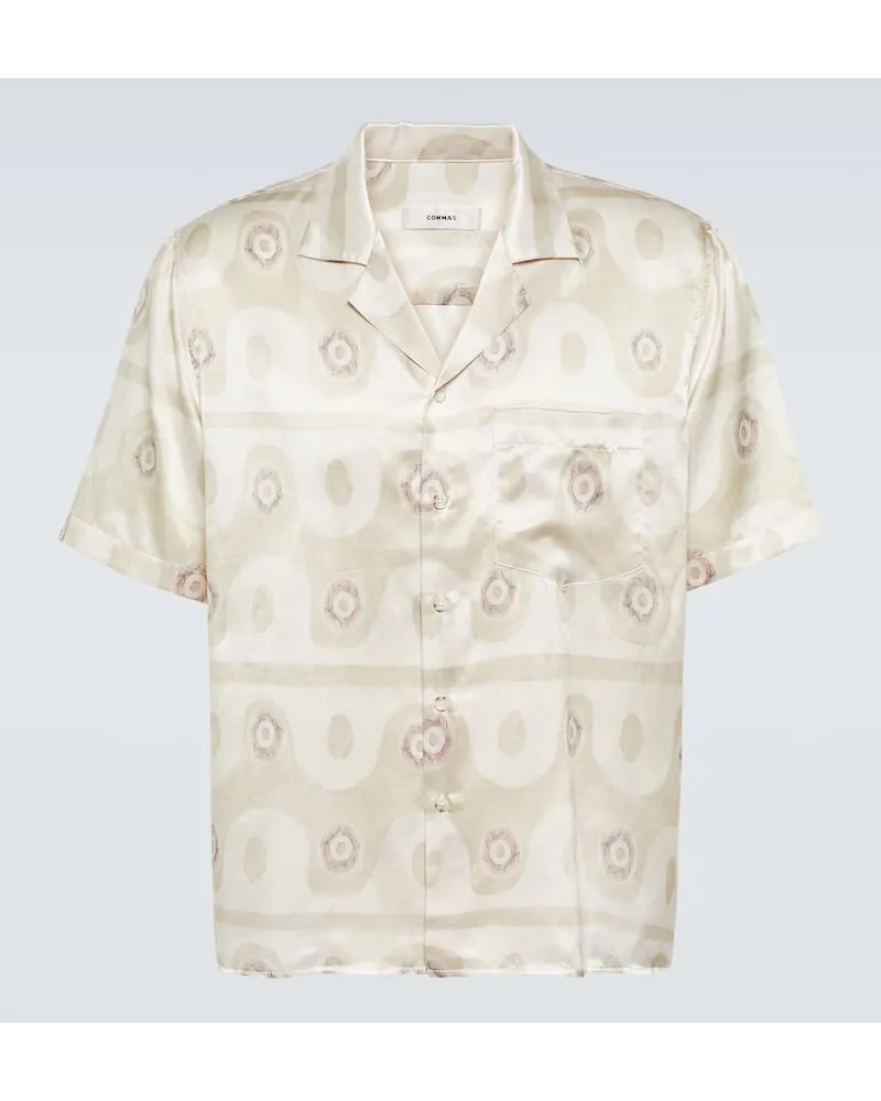 COMMAS Camicia in seta e cotone con stampa Beige