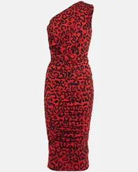 Dolce & Gabbana Abito midi in jersey con stampa Rosso