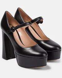 Gianvito Rossi Pumps Mary Jane in pelle con plateau Nero