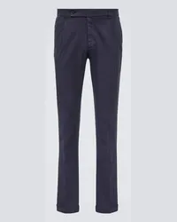 Thom Sweeney Pantaloni chino a vita media Blu