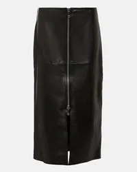 Isabel Marant Gonna midi Ediaz in pelle Nero