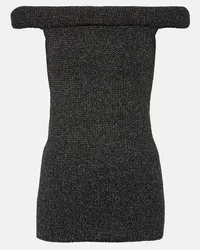 Totême Top con scollo bardot in maglia Nero