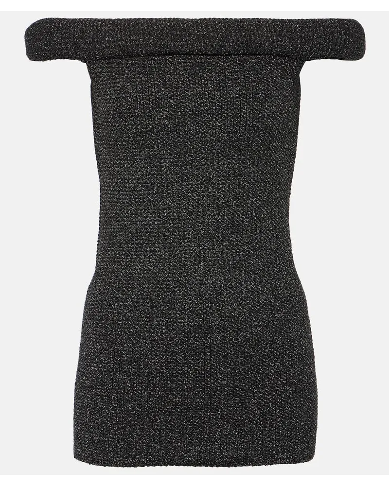 Totême Top con scollo bardot in maglia Nero