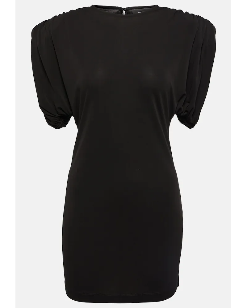 WARDROBE.NYC Miniabito in jersey con ruches Nero