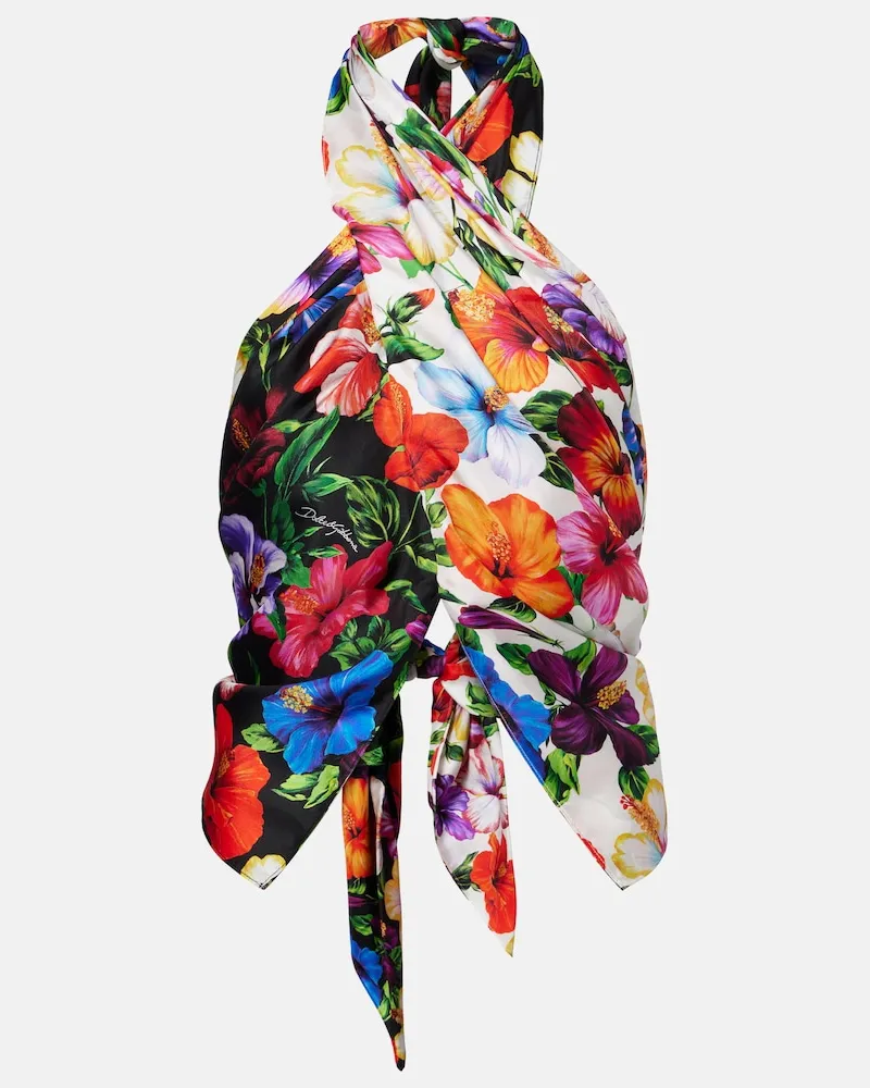 Dolce & Gabbana Top in seta con stampa floreale Multicolore