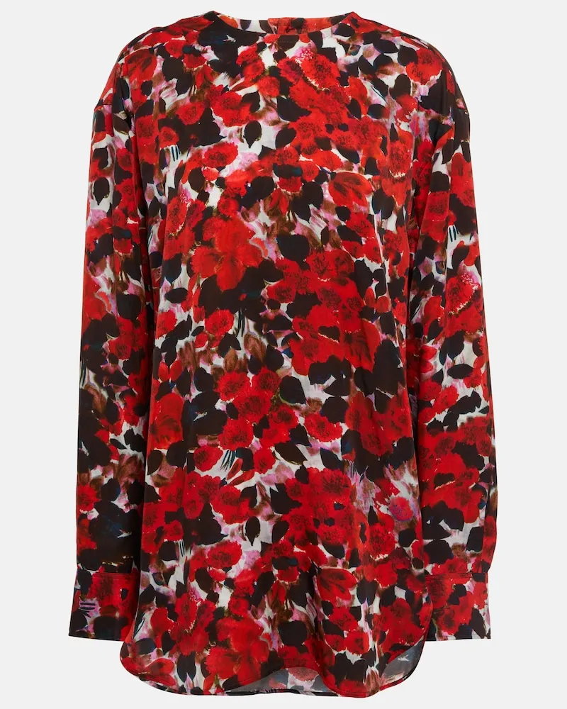 Dries van Noten Top con stampa floreale Rosso