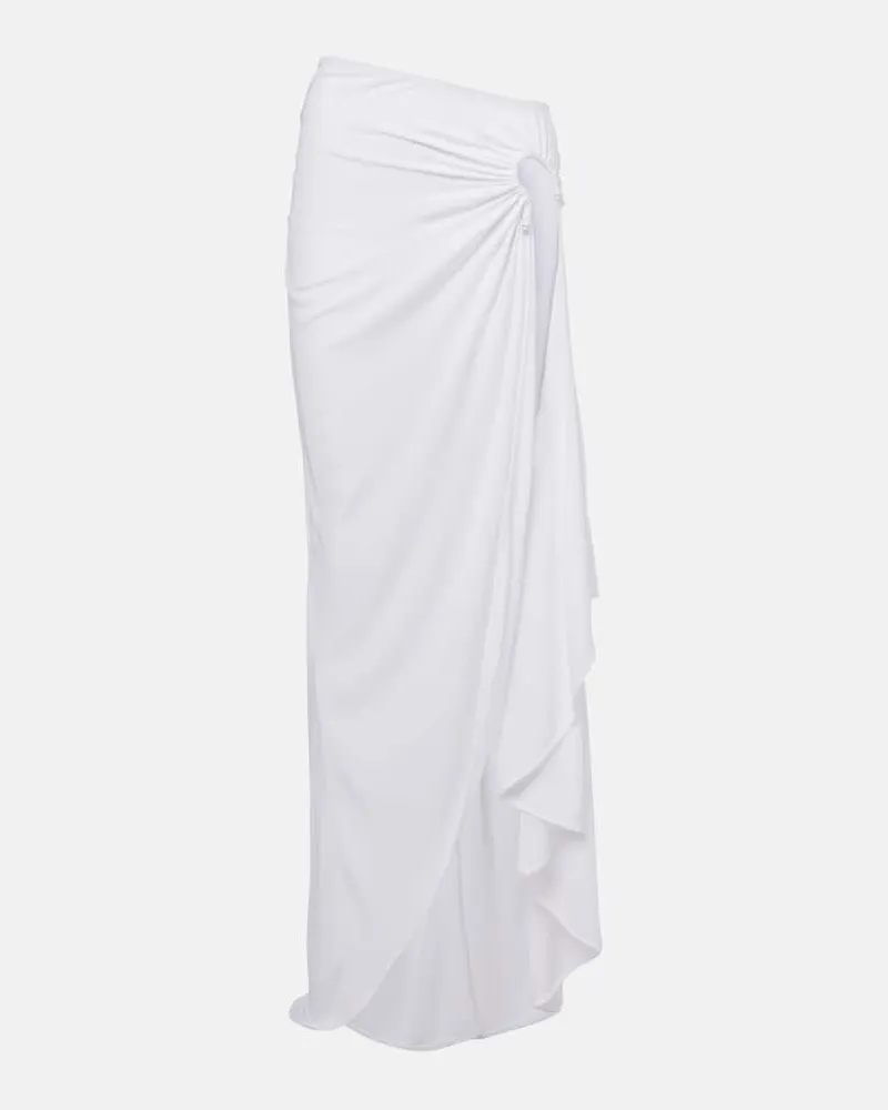 Christopher Esber Gonna midi asimmetrica Crescent drappeggiata Bianco