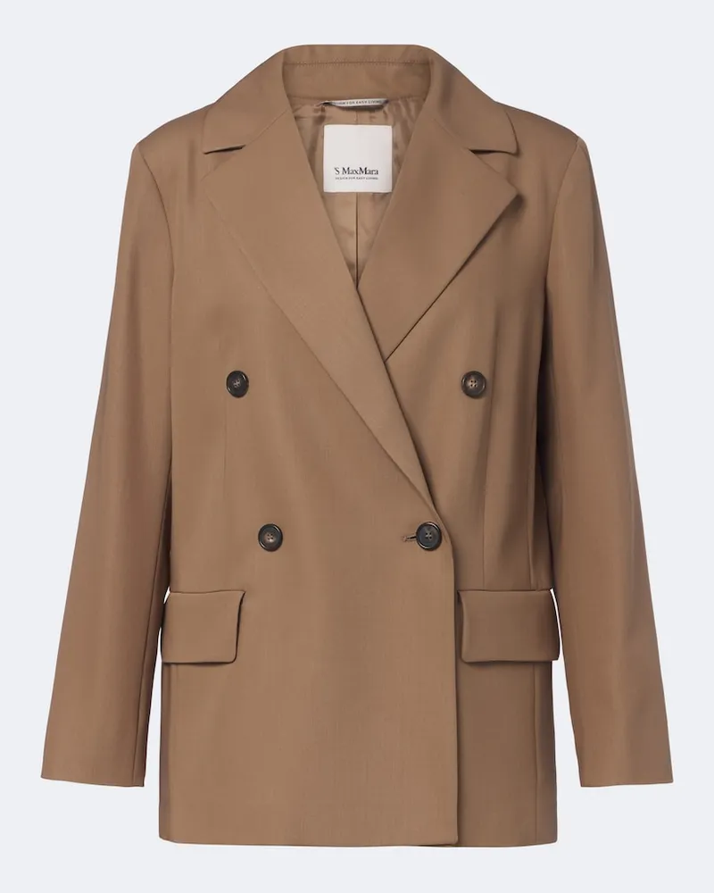 Max Mara Blazer doppiopetto in lana vergine Marrone