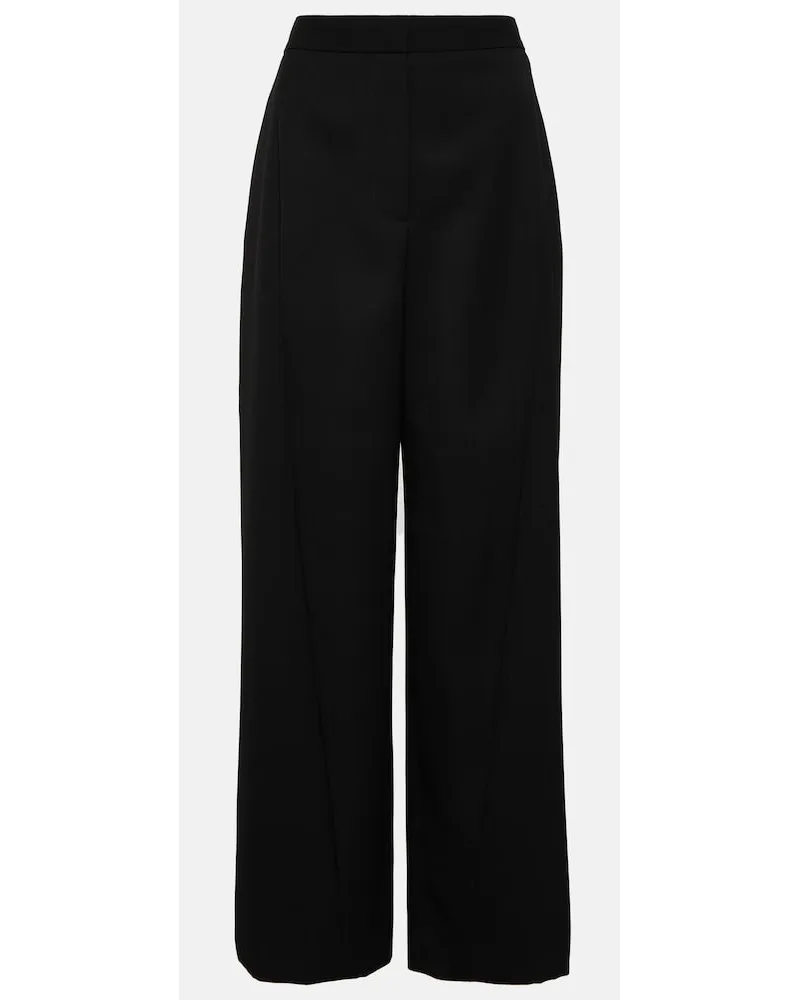 The Row Pantaloni a gamba larga Roysin in lana Nero