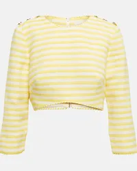 Zimmermann Top cropped Hide Tide a righe Giallo