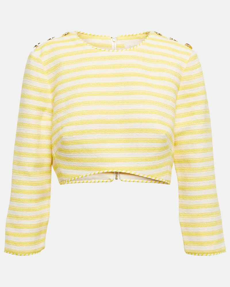 Zimmermann Top cropped Hide Tide a righe Giallo