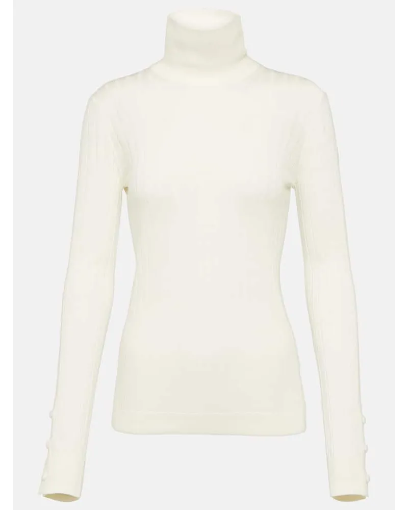 Moncler Pullover in lana e cashmere Bianco