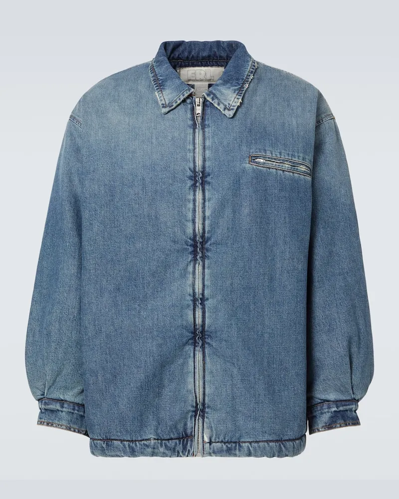 ERL Giacca di jeans con shearling sintetico Blu