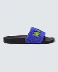 Marni Sandali con logo in jacquard Blu