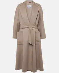 Max Mara Cappotto in cashmere con cintura Neutro