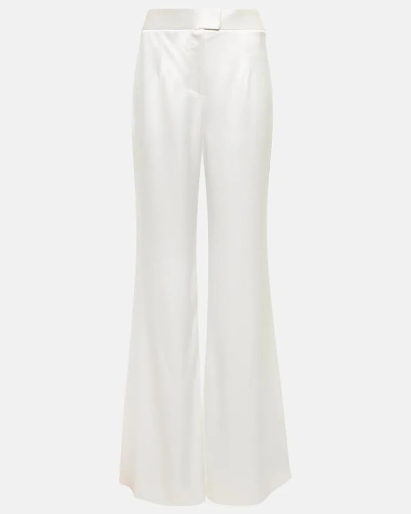GALVAN Pantaloni Bridal Julianne a gamba larga Bianco