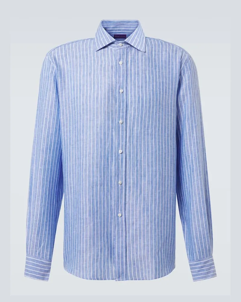 Ralph Lauren Camicia in lino a righe Blu
