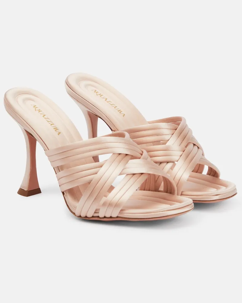 Aquazzura Mules Oahu 95 in raso Rosa