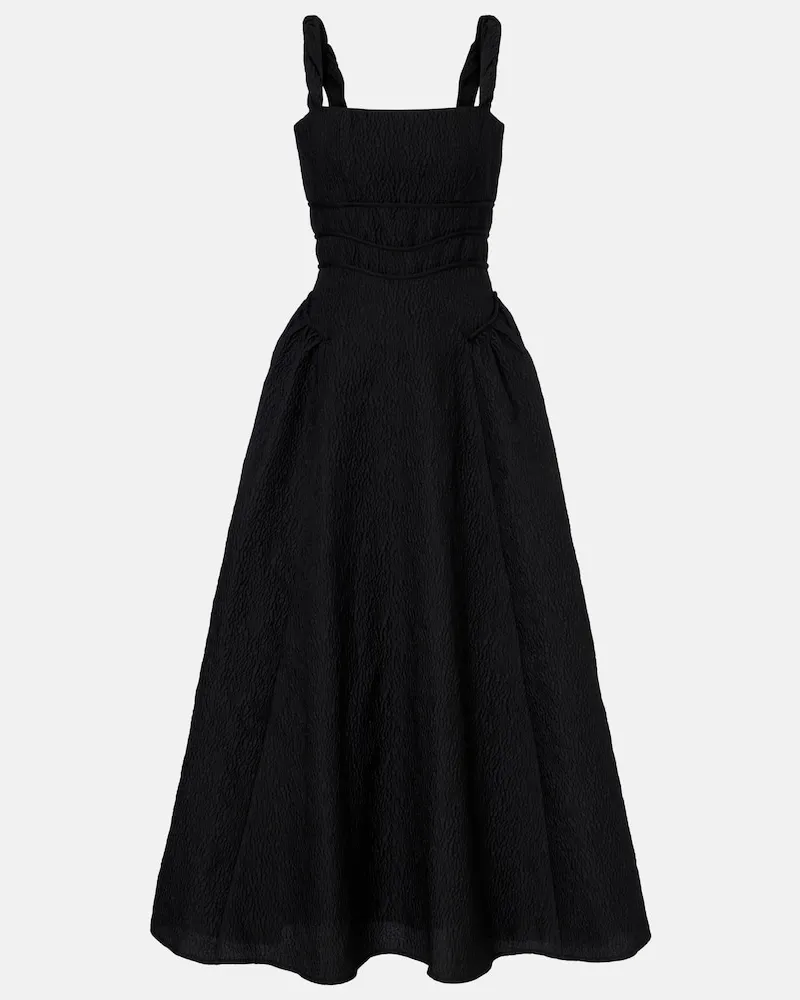 Rachel Gilbert Abito lungo Sophia in jacquard Nero