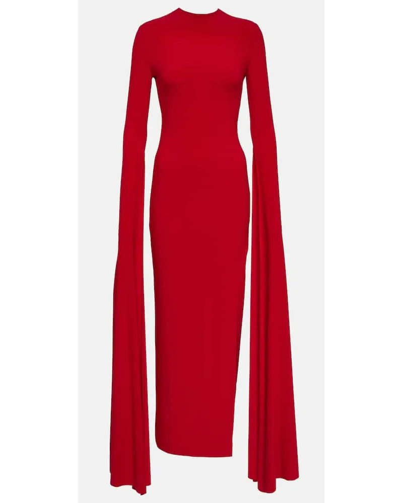 Norma Kamali Abito lungo in jersey drappeggiato Rosso