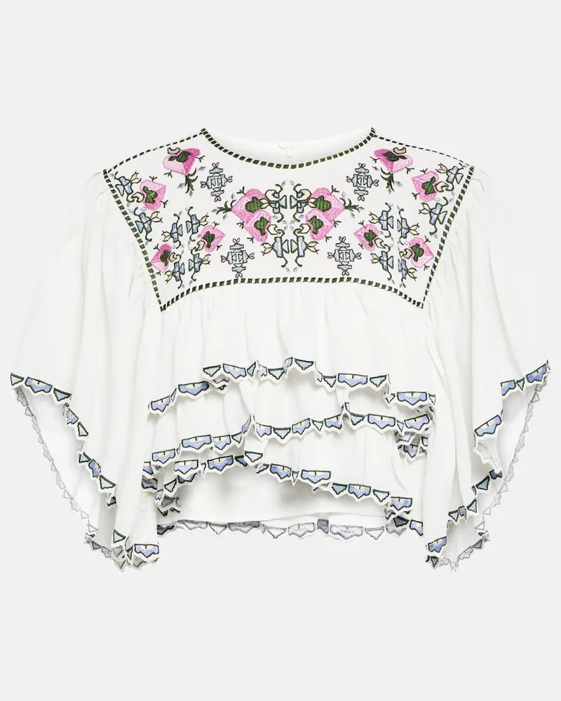 Isabel Marant Top cropped Sana con ricamo Multicolore