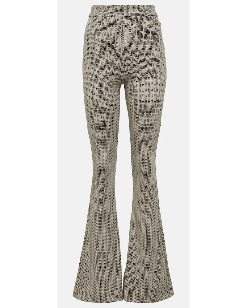 Balmain Pantaloni flared in jacquard Multicolore