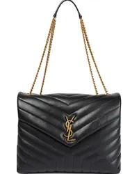 Saint Laurent Borsa a spalla Loulou Medium in pelle Nero