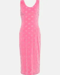 Dolce & Gabbana Abito midi DG in jersey di cotone Rosa