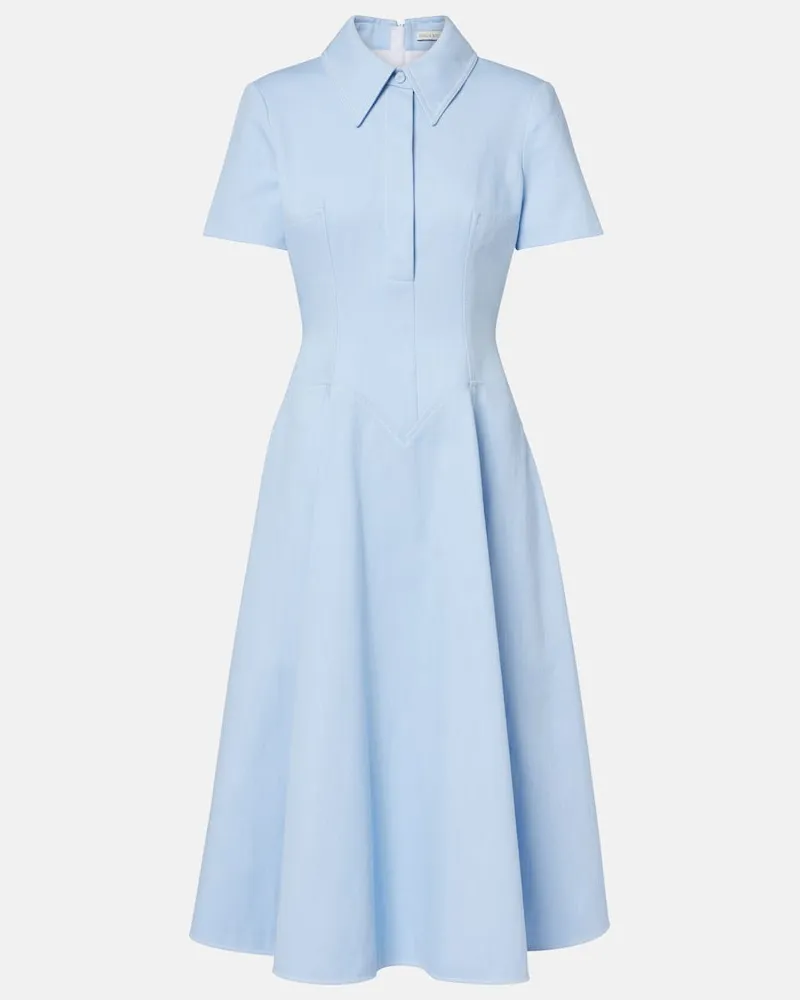 EMILIA WICKSTEAD Abito midi Jody in tweed bouclé Blu
