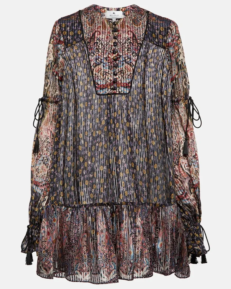 Etro Blusa in seta con stampa paisley Multicolore