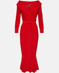 Norma Kamali Abito midi in jersey Rosso