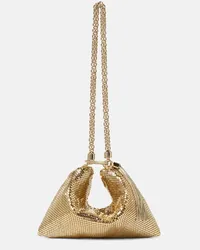 Jimmy Choo Clutch Callie Mini in maglia metallica Oro