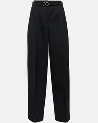 Jil Sander Pantaloni in lana vergine a vita alta Nero