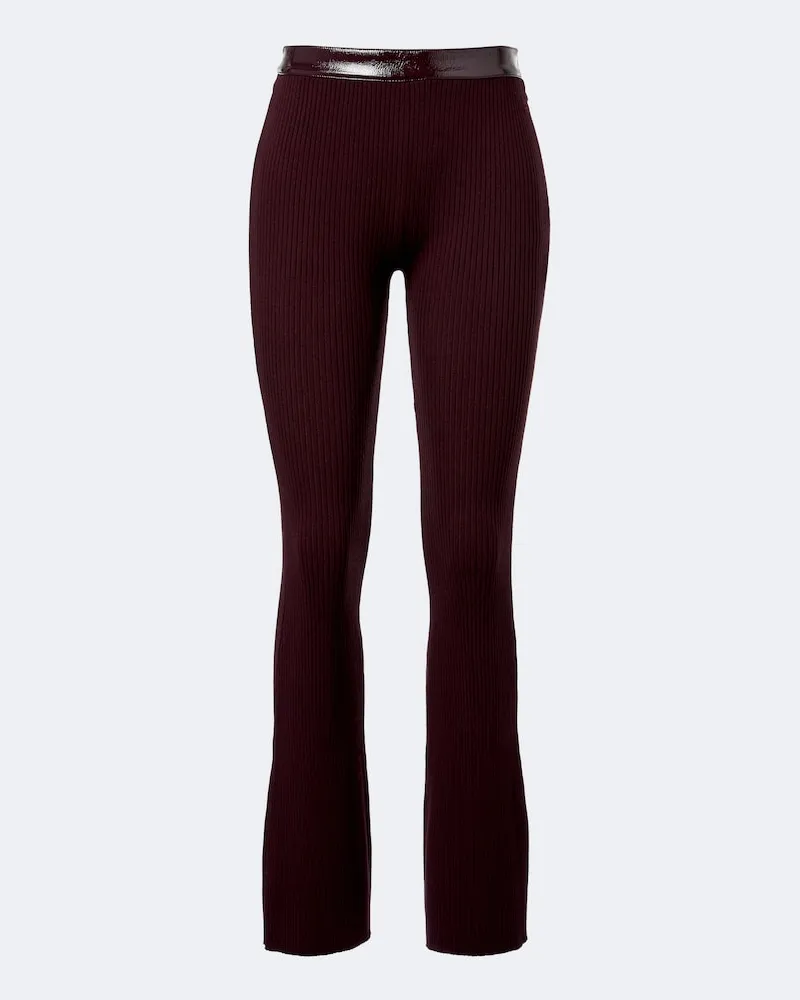 Courrèges Courrèges Pantaloni flared in maglia a coste Borgogna