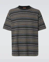 Missoni T-shirt in jersey di cotone a zig-zag Multicolore