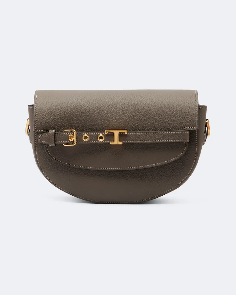 TOD'S Borsa a tracolla T Timeless in pelle Marrone
