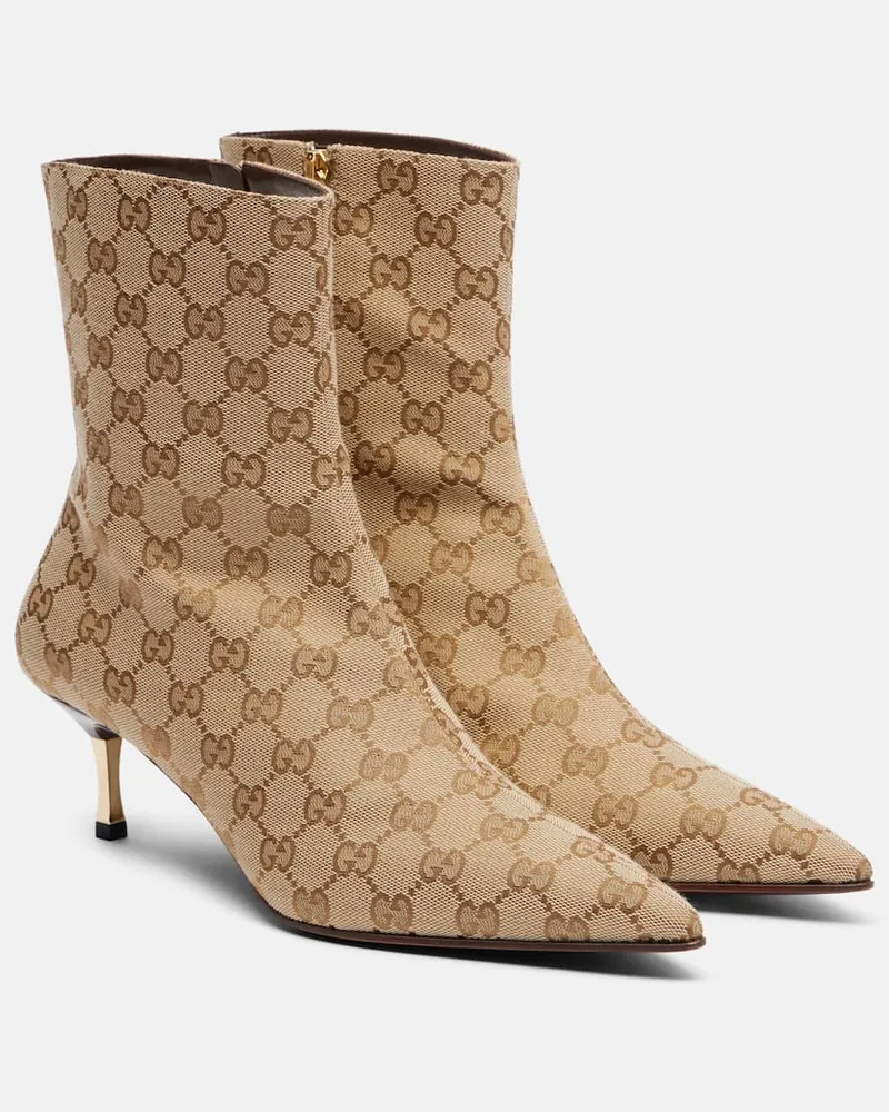 Gucci Stivaletti Bombshell 55 in canvas GG Beige