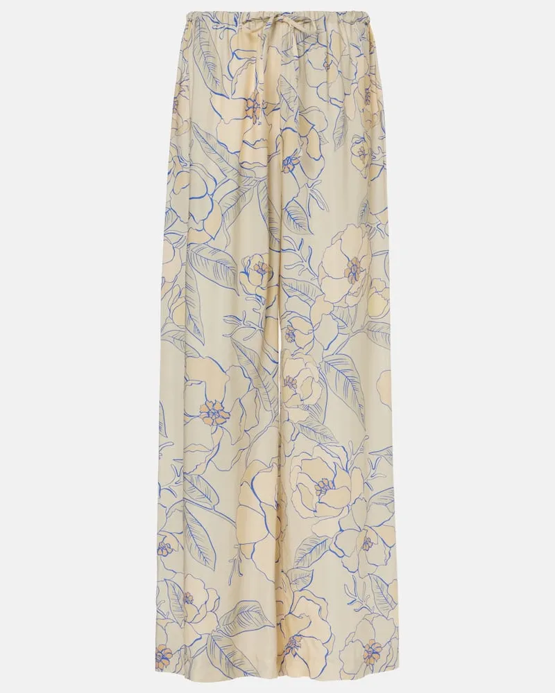 Dries van Noten Pantaloni a gamba larga Floria Neutro