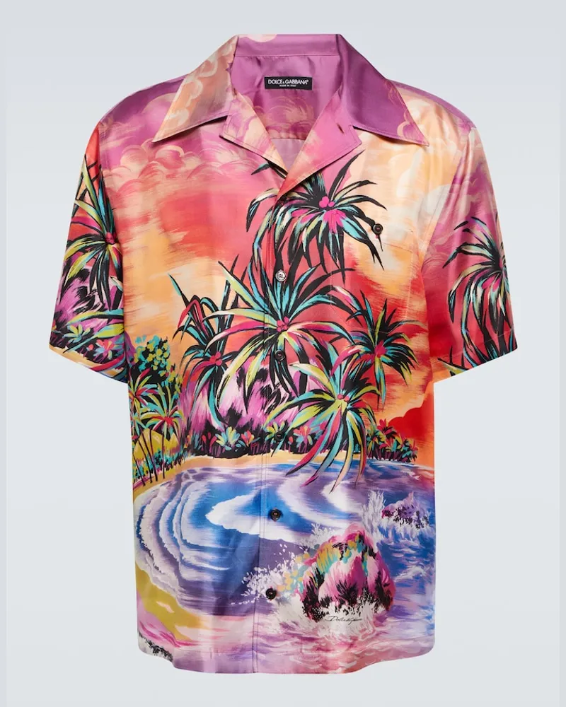Dolce & Gabbana Camicia in seta con stampa Multicolore