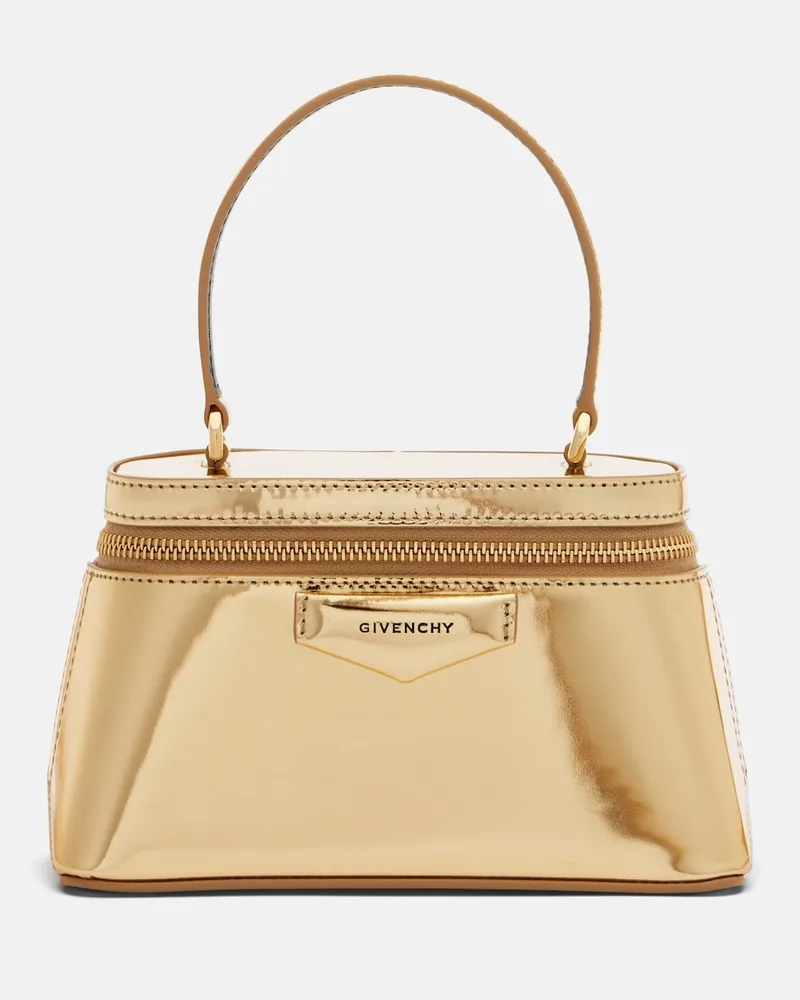 Givenchy Borsa a tracolla Antigona in pelle metallizzata Oro