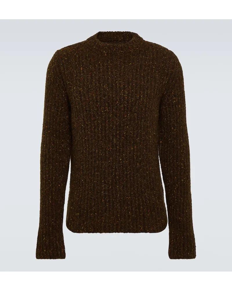 Jil Sander Pullover in alpaca e seta Marrone