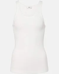 AGOLDE Top Zane in maglia di jersey a coste Bianco