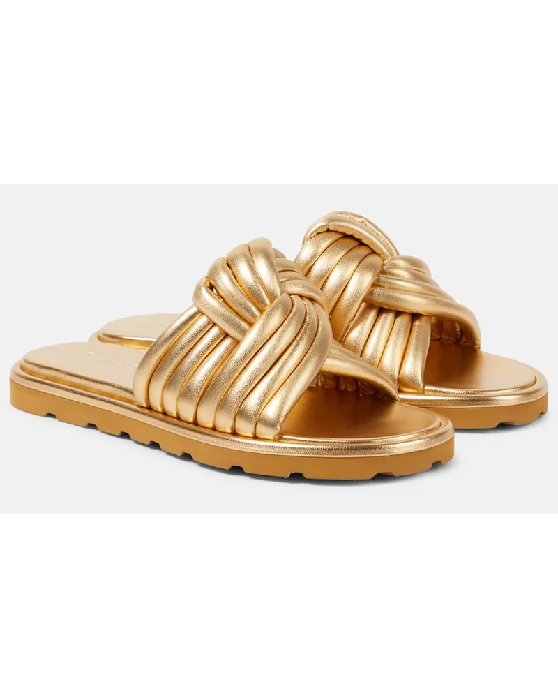 Gianvito Rossi Sandali Ottavia in pelle metallizzata Oro