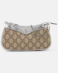 Gucci Borsa a spalla Ophidia Mini in canvas GG Beige