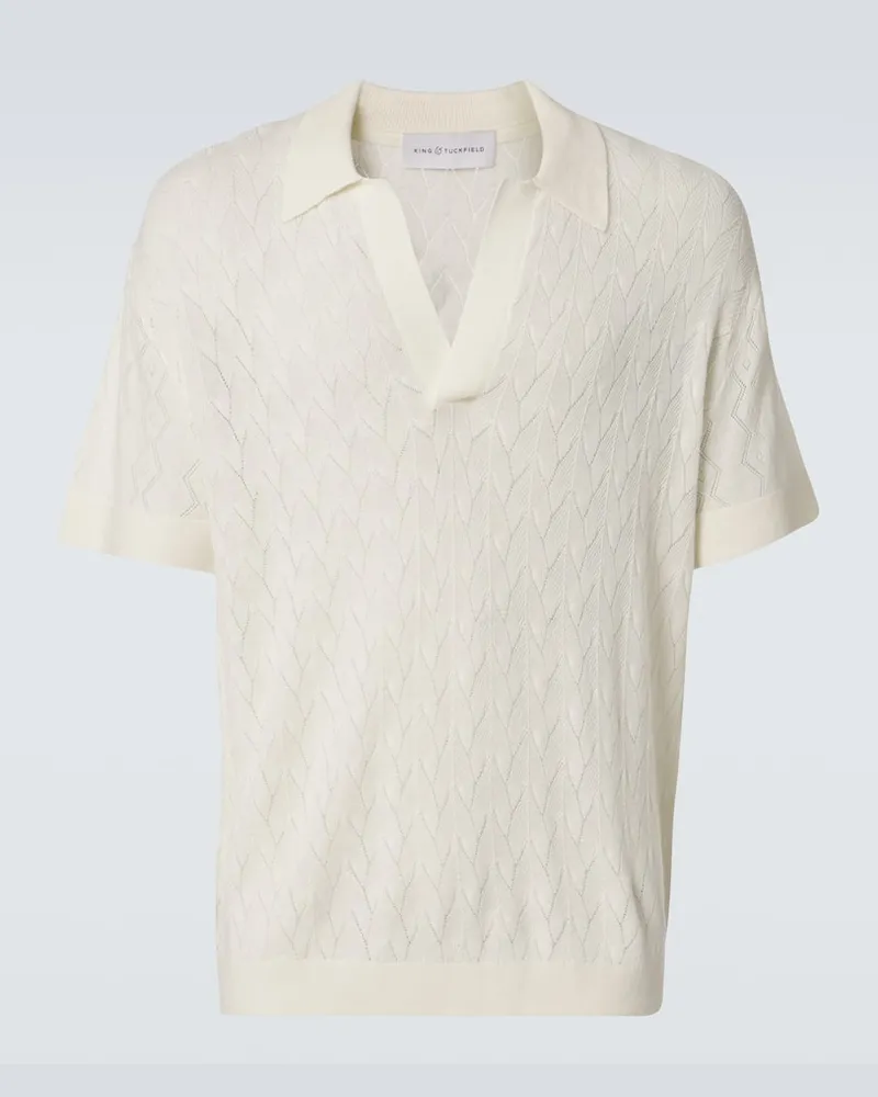 King & Tuckfield Polo in maglia di lana Bianco