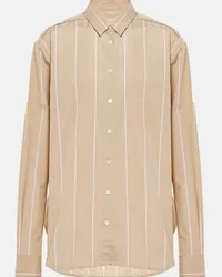 Totême Camicia in popeline di cotone a righe Beige